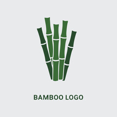 Creative bamboo symbol logo with abstract design and natural green elements