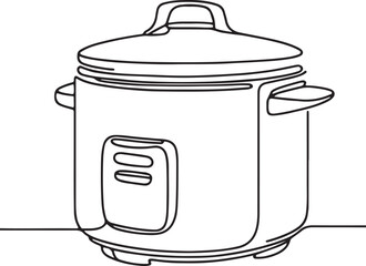 Rice Cooker Vector Line Art for Design