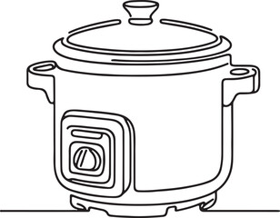 Rice Cooker Vector Line Art for Design