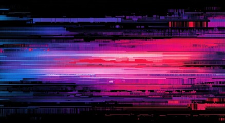 Fototapeta premium Abstract Digital Background with Glitchy Lines and Pixelated Shapes for Technology and Cyber Themes