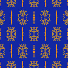 seamless pattern with blue flowers