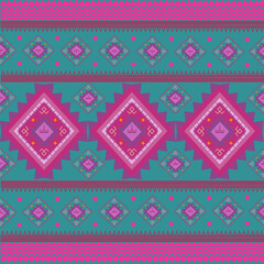 seamless knitted pattern with flowers