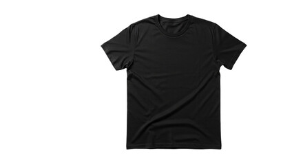 Isolated black t shirt on dark background showcasing casual apparel and simple fashion style design