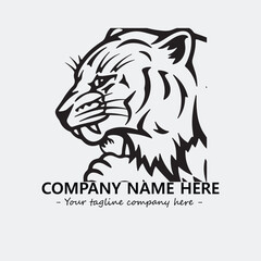 Phanter illustration black and white for logo company vector image
