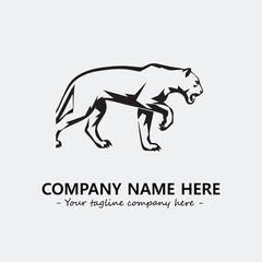 Phanter illustration black and white for logo company vector image
