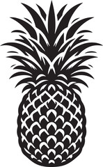 Obraz premium pineapple vector illustration, pineapple silhouette vector, pineapple logo vector black on white background