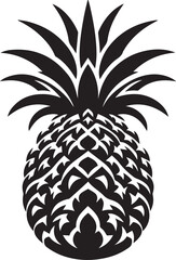 Obraz premium pineapple vector illustration, pineapple silhouette vector, pineapple logo vector black on white background