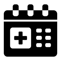 Fototapeta premium calendar note glyph icon for medical appointment
