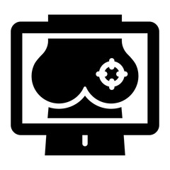 breast scan glyph icon for health mammogram exam