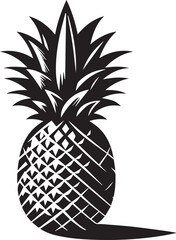 Obraz premium pineapple vector illustration, pineapple silhouette vector, pineapple logo vector black on white background
