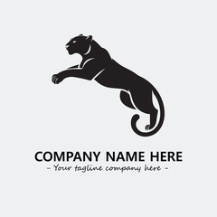 Phanter illustration black and white for logo company vector image
