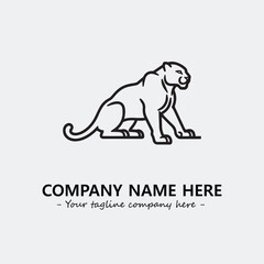 Phanter illustration black and white for logo company vector image
