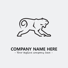 Phanter illustration black and white for logo company vector image
