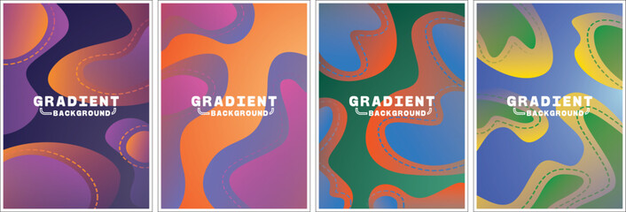 Gradient Backgrounds Set, Abstract Vector Illustration