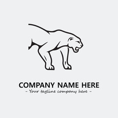Phanter illustration black and white for logo company vector image
