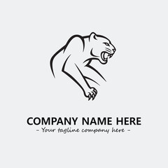 Phanter illustration black and white for logo company vector image
