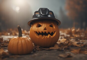 3d pumpkin rendering hardhat halloween celebration celebrate hard hat white construction october three-dimensional maintenance event traditional evil holiday industry illustration scarey happy
