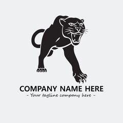 Phanter illustration black and white for logo company vector image
