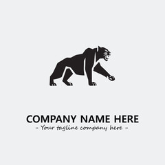 Phanter illustration black and white for logo company vector image
