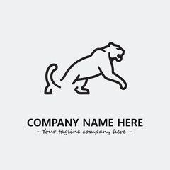 Phanter illustration black and white for logo company vector image
