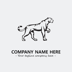 Phanter illustration black and white for logo company vector image
