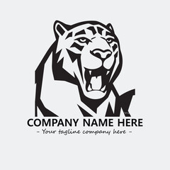 Phanter illustration black and white for logo company vector image
