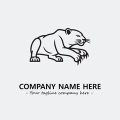 Phanter illustration black and white for logo company vector image
