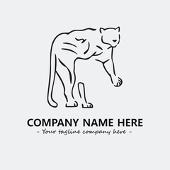 Phanter illustration black and white for logo company vector image
