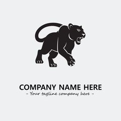 Phanter illustration black and white for logo company vector image
