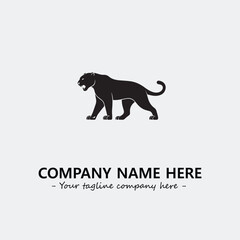 Phanter illustration black and white for logo company vector image
