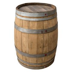 Fototapeta premium Wooden barrel on transparent background