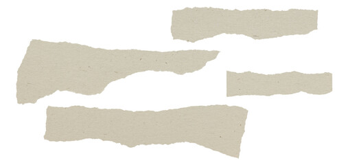 Four pieces of torn beige paper,  irregular edges.