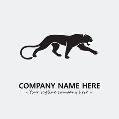 Phanter illustration black and white for logo company vector image
