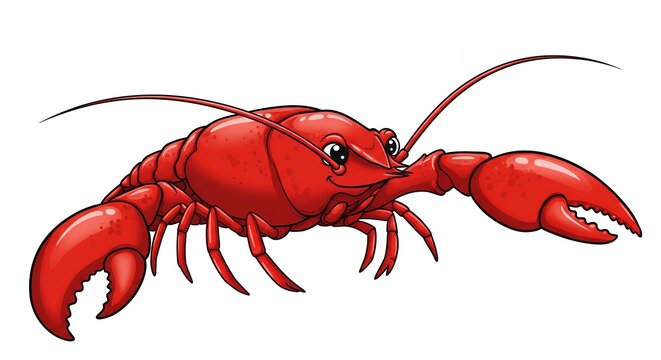 Red cartoon crawfish illustration