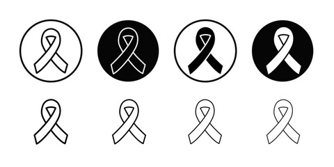 Awareness ribbon icon Thin line art collection