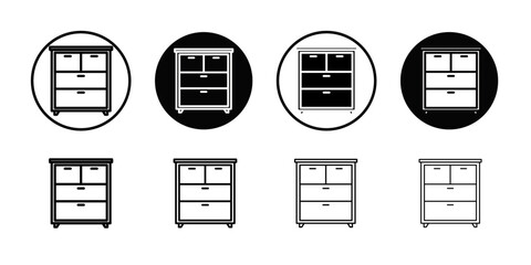 Chest of drawers icon Thin line art collection