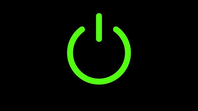power button turning on and off ,looping animation. Comuter and laptop power on and off icon