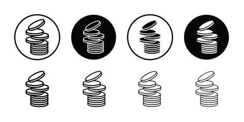 Coin stack icon Thin line art collection