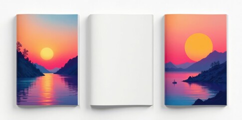 Naklejka premium Minimalist Magazine Cover Templates on White Background , clean, magazine