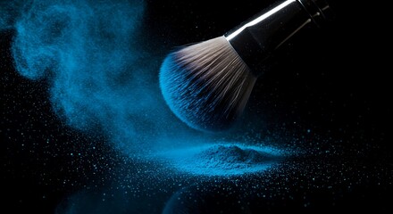 Azure Embrace A Brush With Color Midnight Blue Dust The Artist's Breath Powdered Dreams Cosmic Makeup Blue Hour Bloom Celestial Pigment Silent Creation Indigo Alchemy Ephemeral Hues Dark Sky Canvas