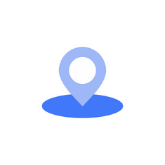 Location Pin Blue Icon identifying GPS Navigation and Place Marker