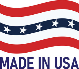 Made in USA Flag Logo for Product Origin. Made in the USA concept.