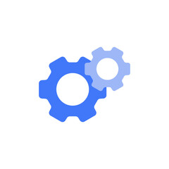 Fototapeta premium Settings Gear Blue Icon showing Configuration and System Customization