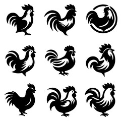 Wondrous chicken silhouette pack for artistic expressions