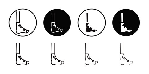 Foot splint icon Thin line art collection