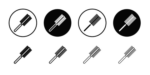Hair comb icon Thin line art collection