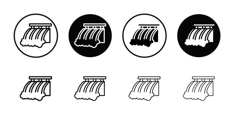Hydroelectric dam icon Thin line art collection