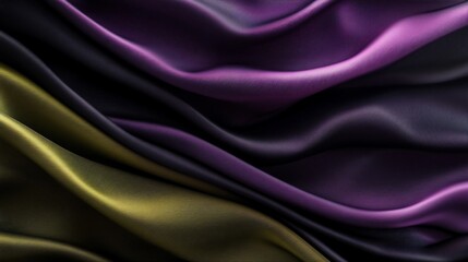 Obraz premium Rich, flowing silk drapes in gradient purples and golds