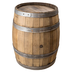 Wooden barrel on transparent background
