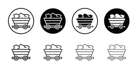 Mining Cart icon Thin line art collection